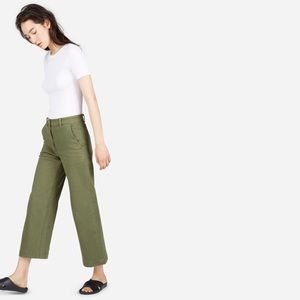 Everlane Green Wide Leg Cropped Jeans 2 EUC